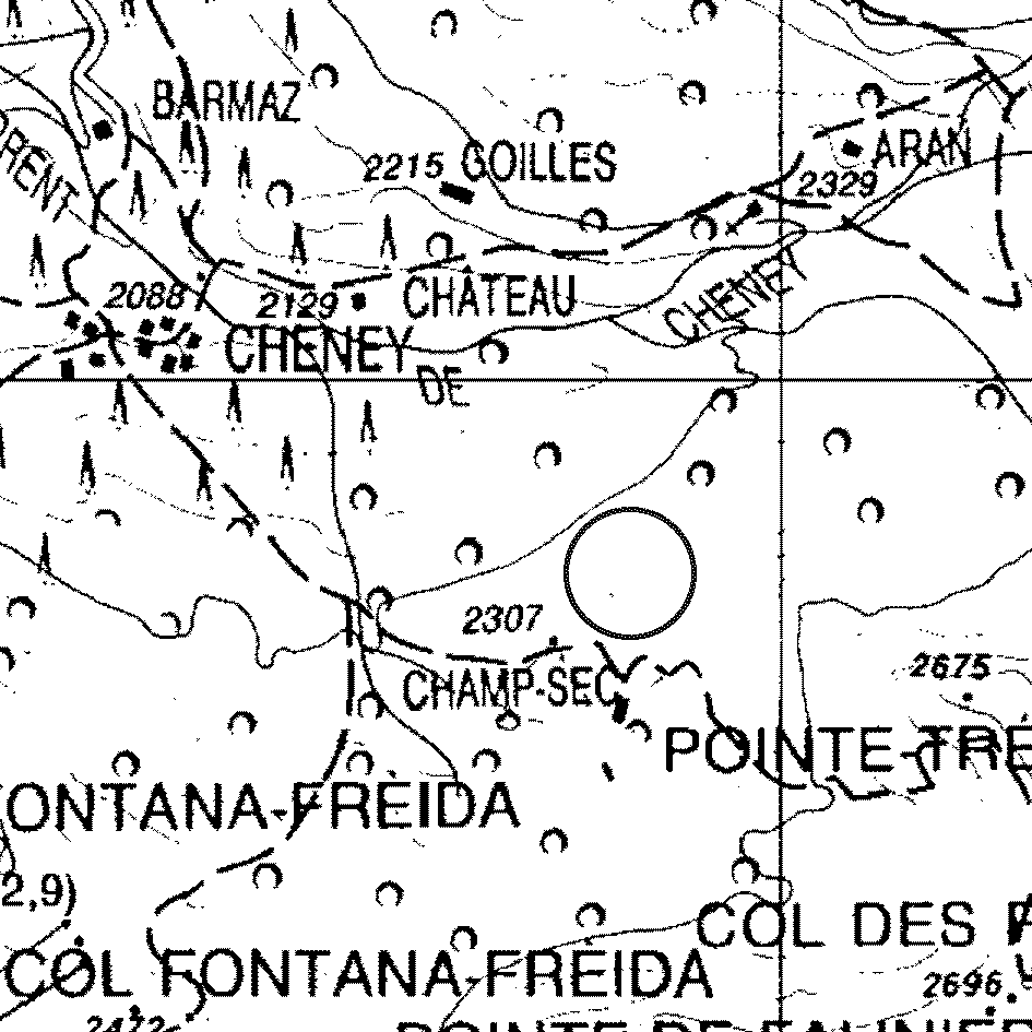 mappa lago Champ Sec - Valtournenche