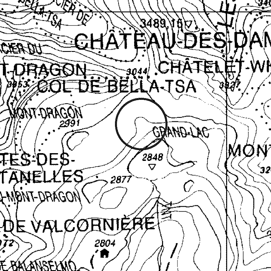 mappa lago Bella Tsa II - Valtournenche