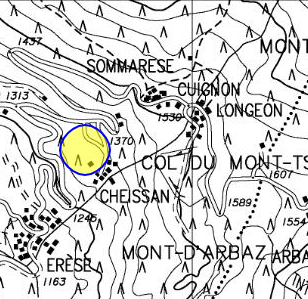 mappa lago Cheissan - Saint Vincent