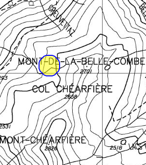 mappa lago Chearfiere IV - Courmayeur