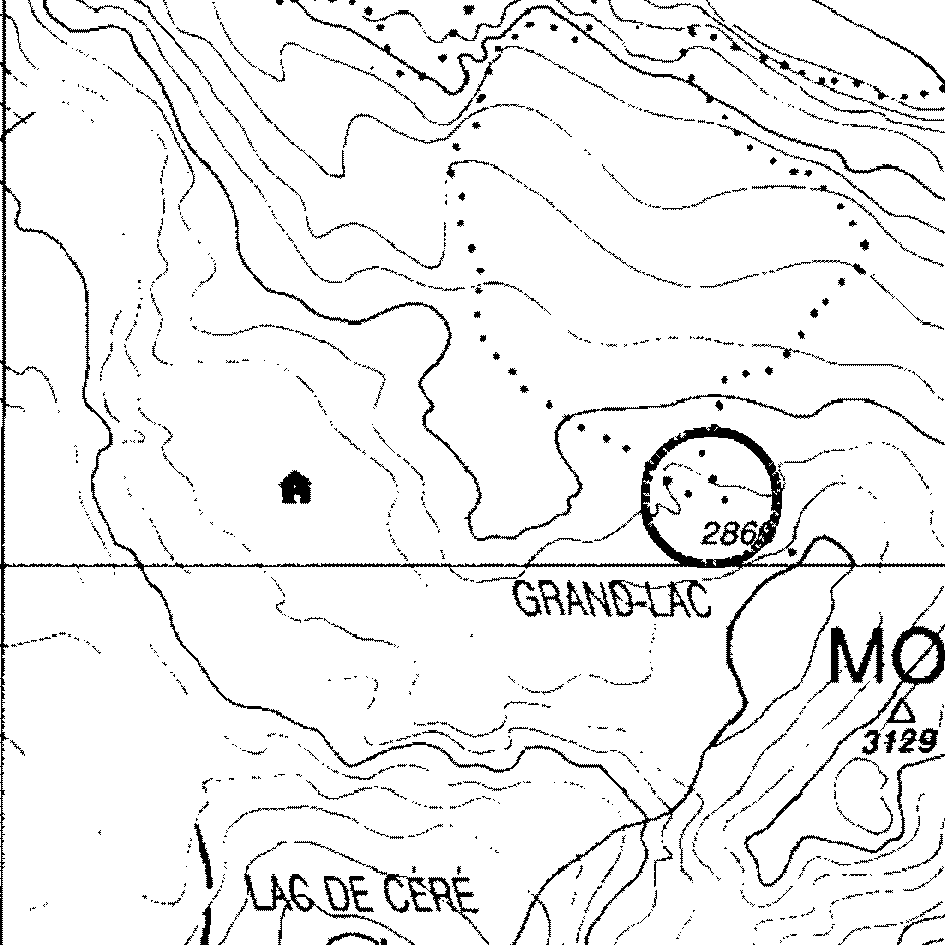 mappa lago Ghiacciaio Tzere IV - Ayas