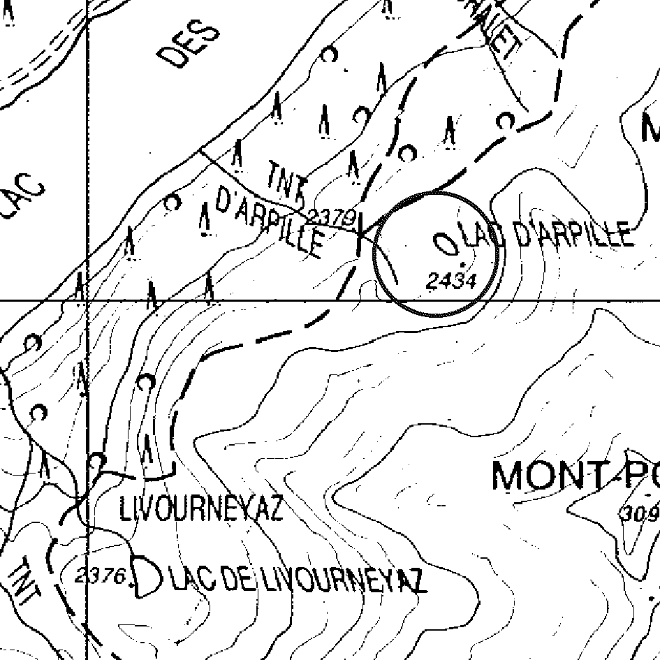 mappa lago Arpille - Bionaz