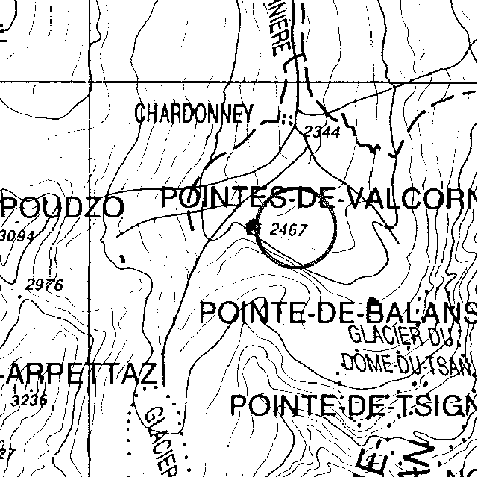 mappa lago Valcornera - Bionaz