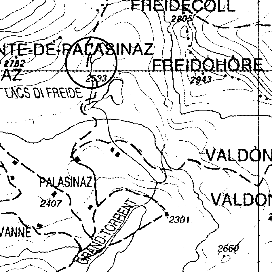 mappa lago Valfredda medio - Brusson