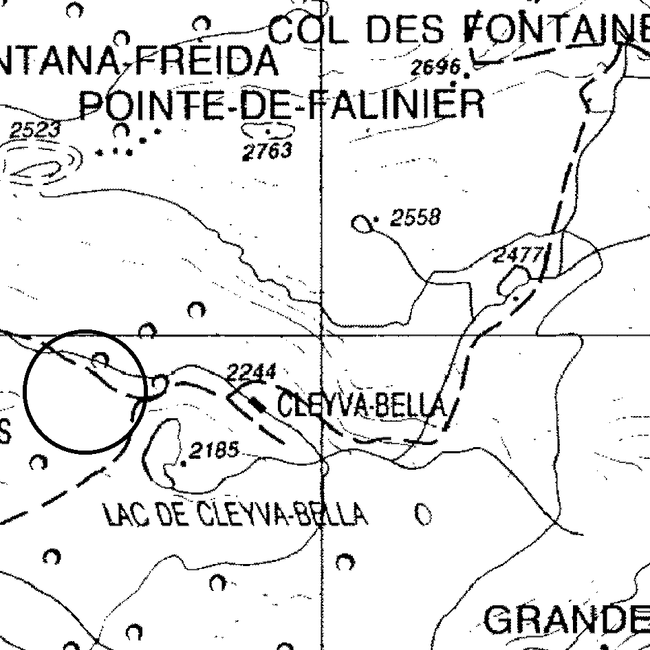 mappa lago Cleyvabella superiore - Chamois