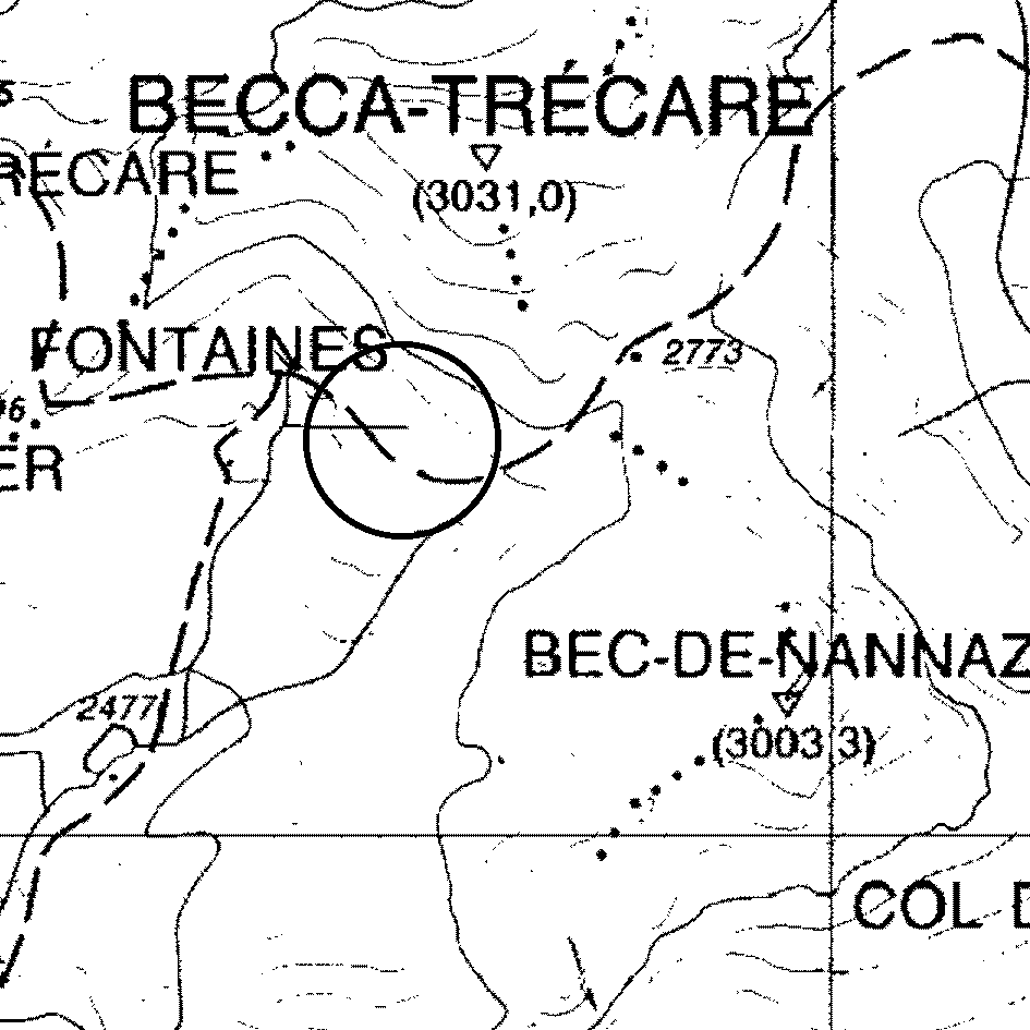 mappa lago Col di Nana - Chamois