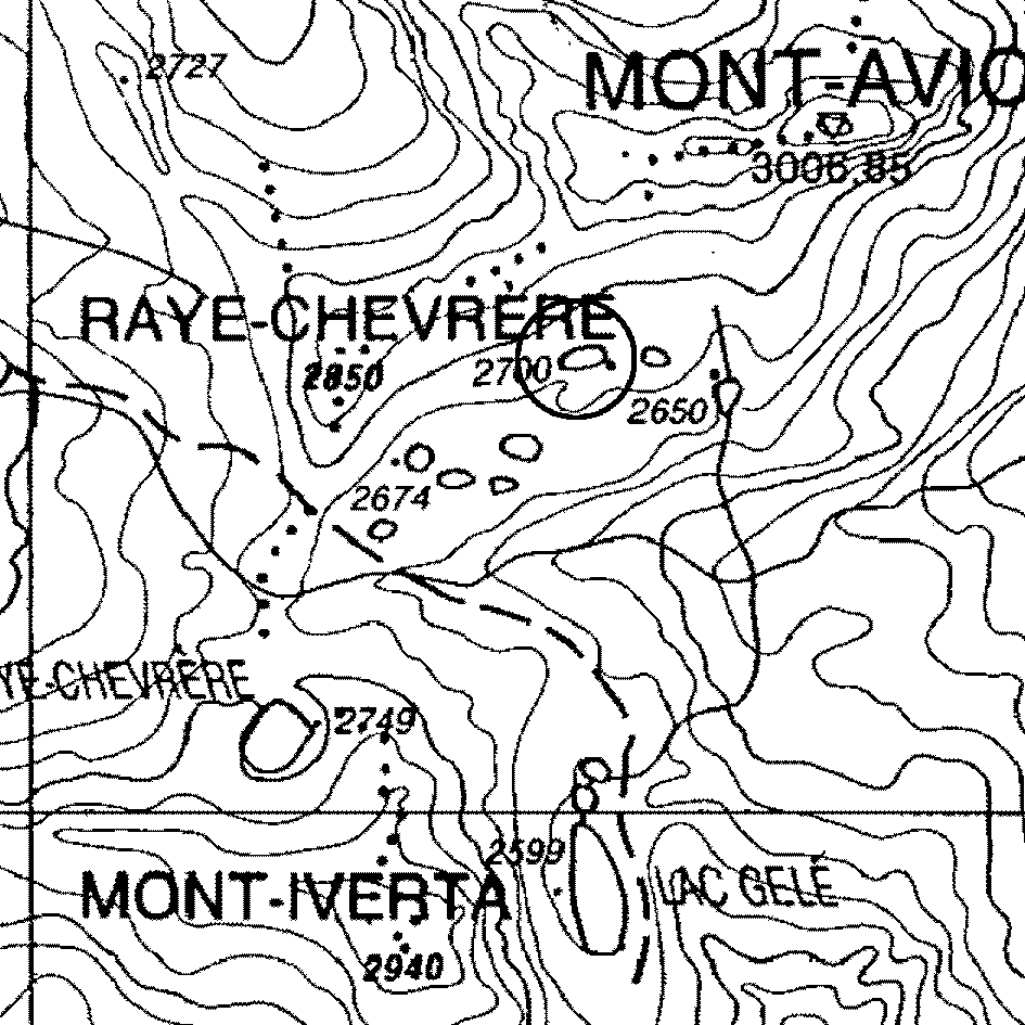 mappa lago Avic Sud superiore I - Champdepraz