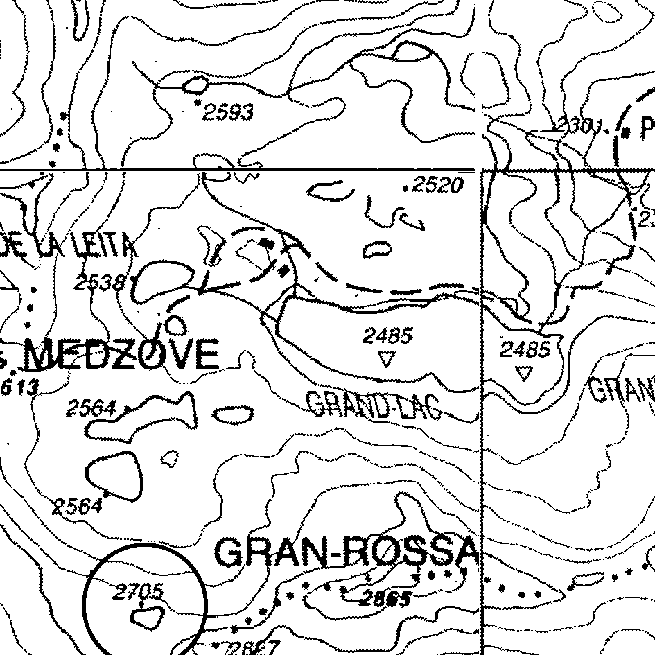 mappa lago Col Grand Rossaz - Champdepraz