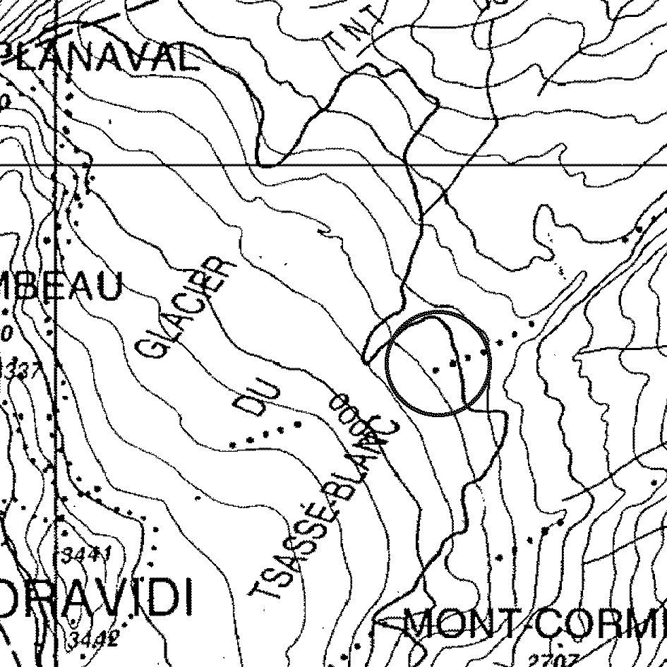 mappa lago Chateau Blanc II - Avise
