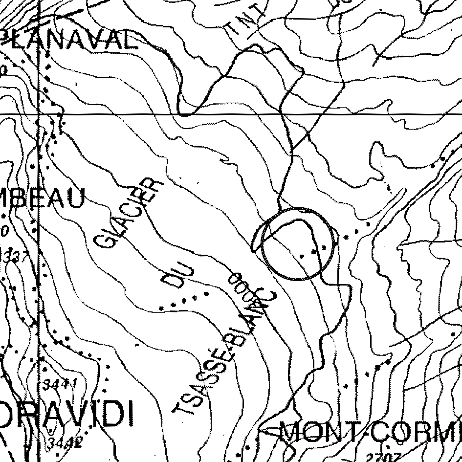 mappa lago Chateau Blanc III - Avise