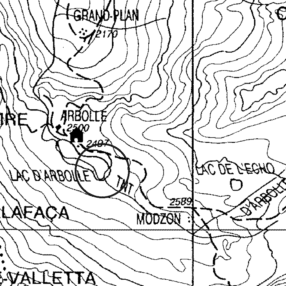 mappa lago Arbolle Est - Charvensod