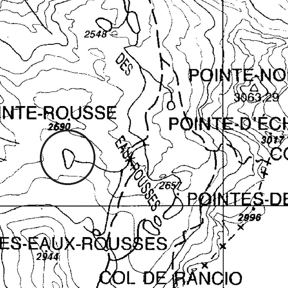 mappa lago Acque Rosse - Cogne