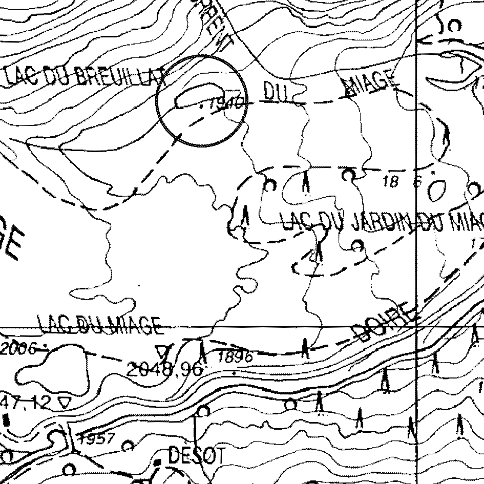 mappa lago delle Marmotte (Breuillat) - Courmayeur