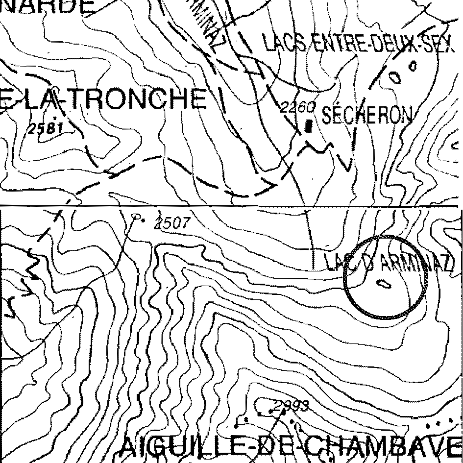 mappa lago Arminaz - Courmayeur
