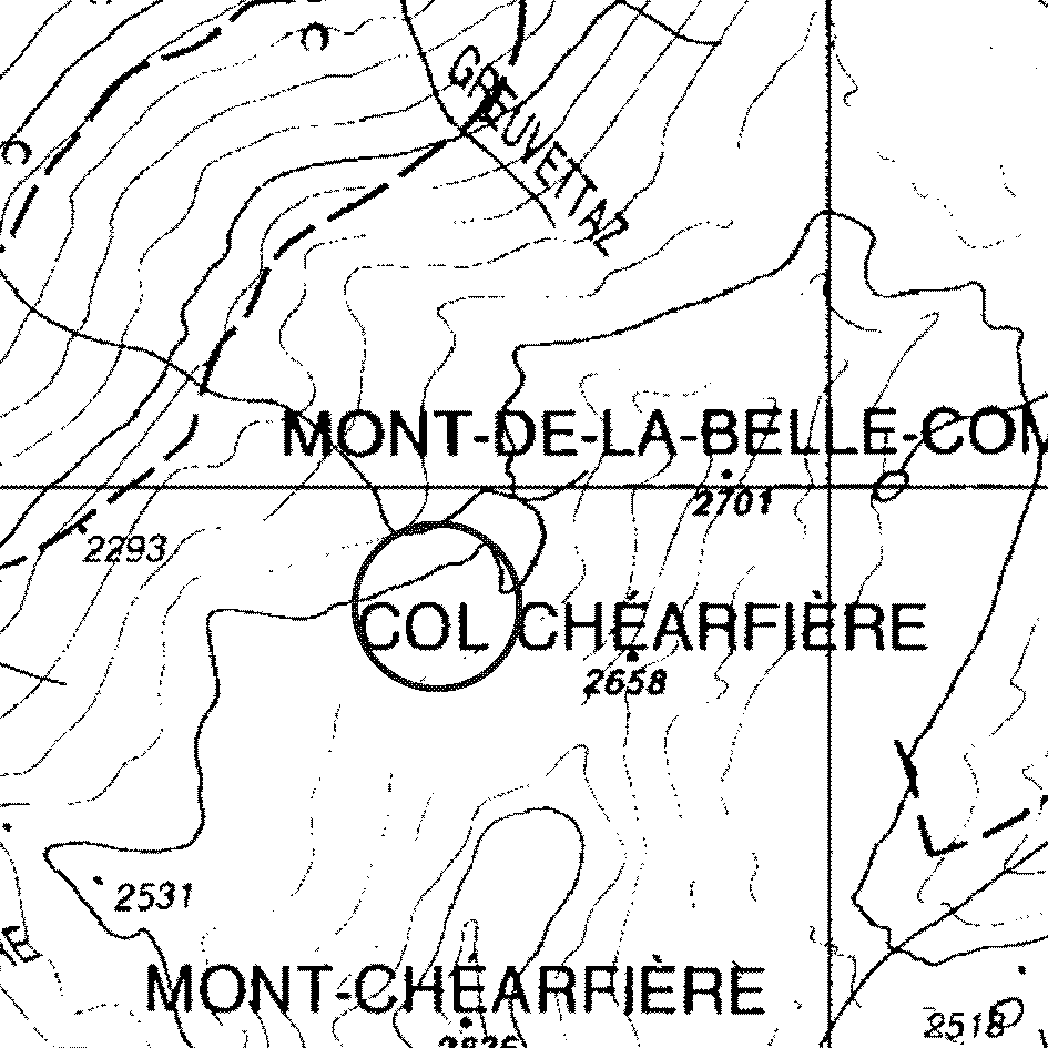 mappa lago Chearfière I - Courmayeur