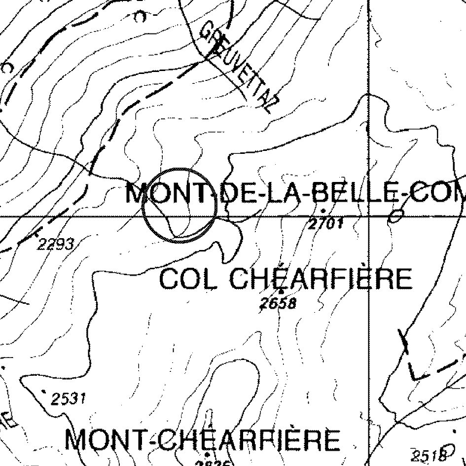 mappa lago Chearfière II - Courmayeur