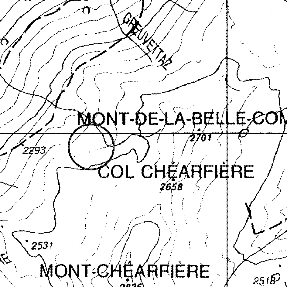 mappa lago Chearfière III - Courmayeur