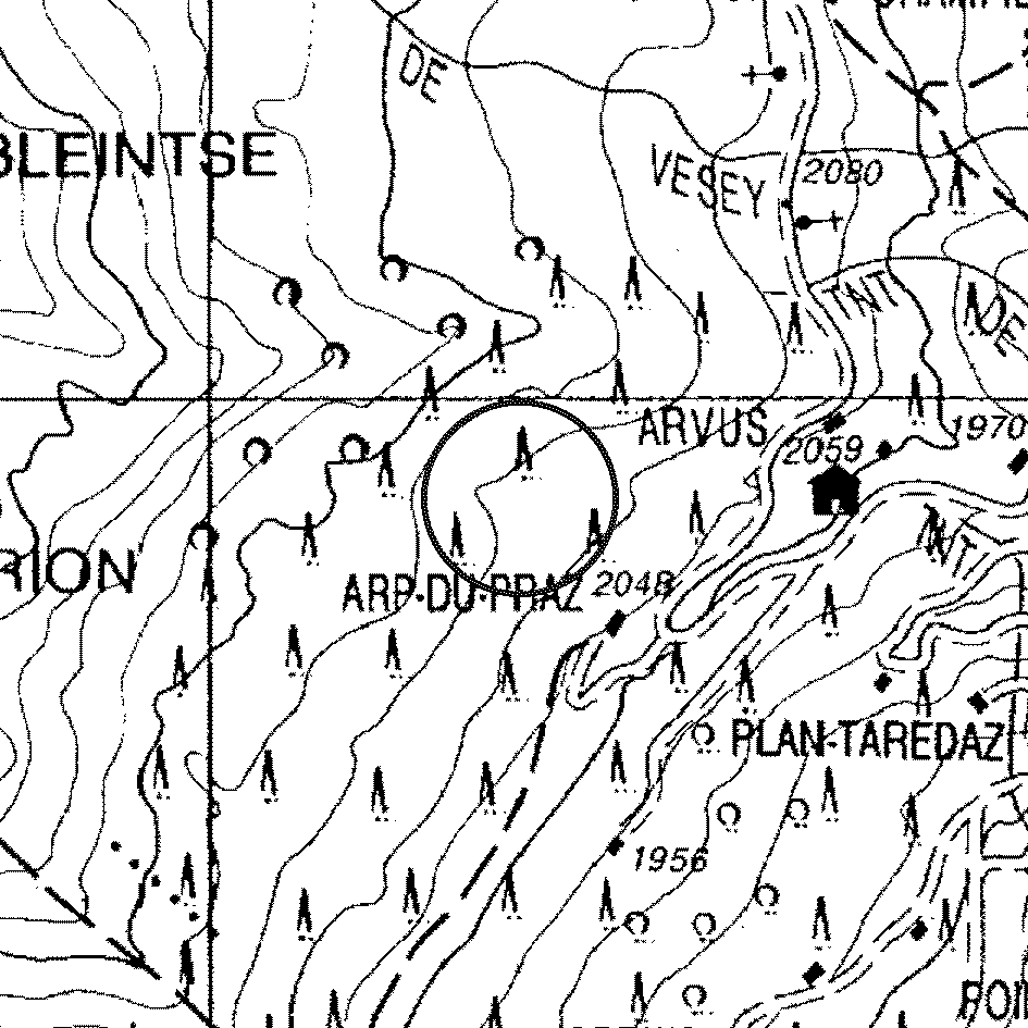 mappa lago Arp de Praz - Doues
