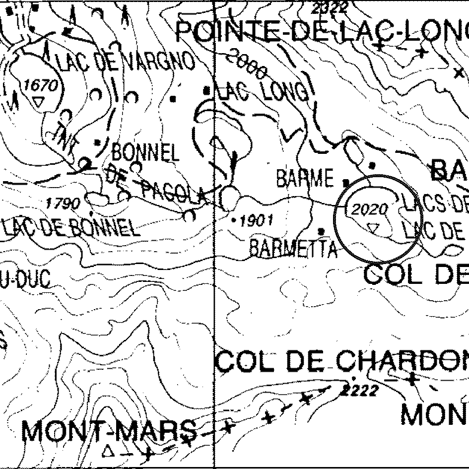 mappa lago Barme - Fontainemore