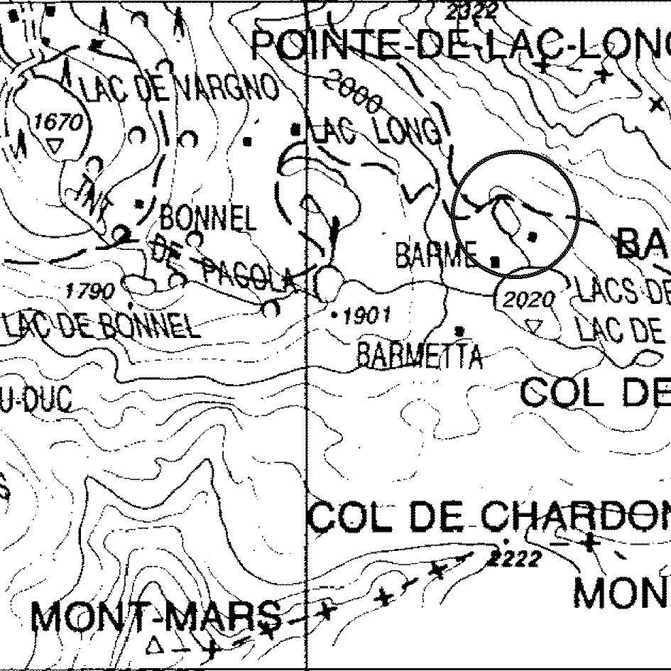 mappa lago Barme superiore - Fontainemore