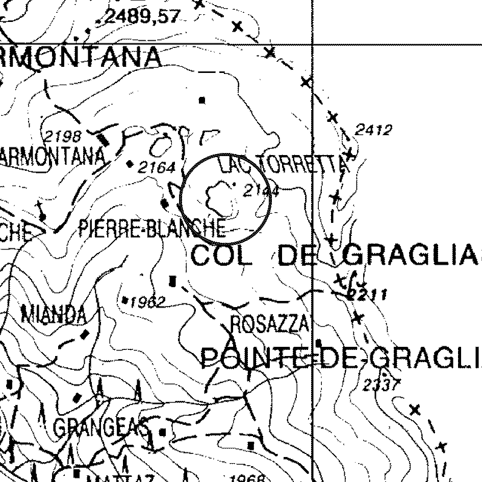mappa lago Torrette - Fontainemore