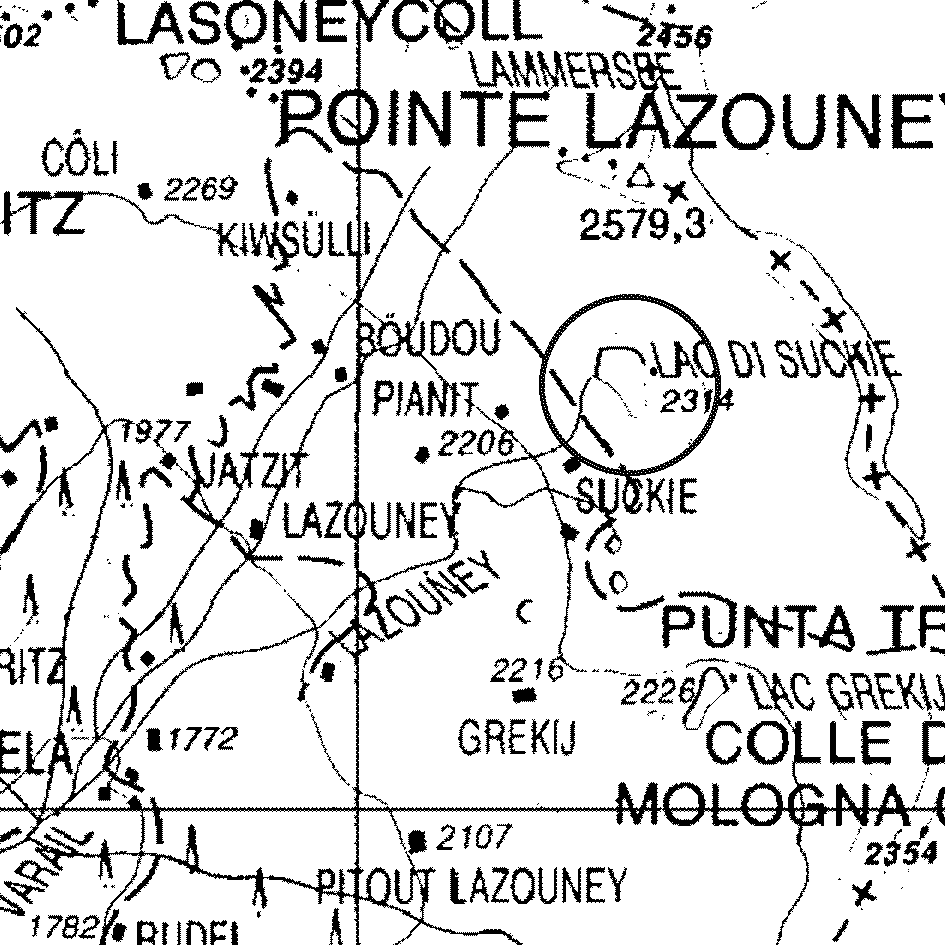 mappa lago Zuckie I - Gaby