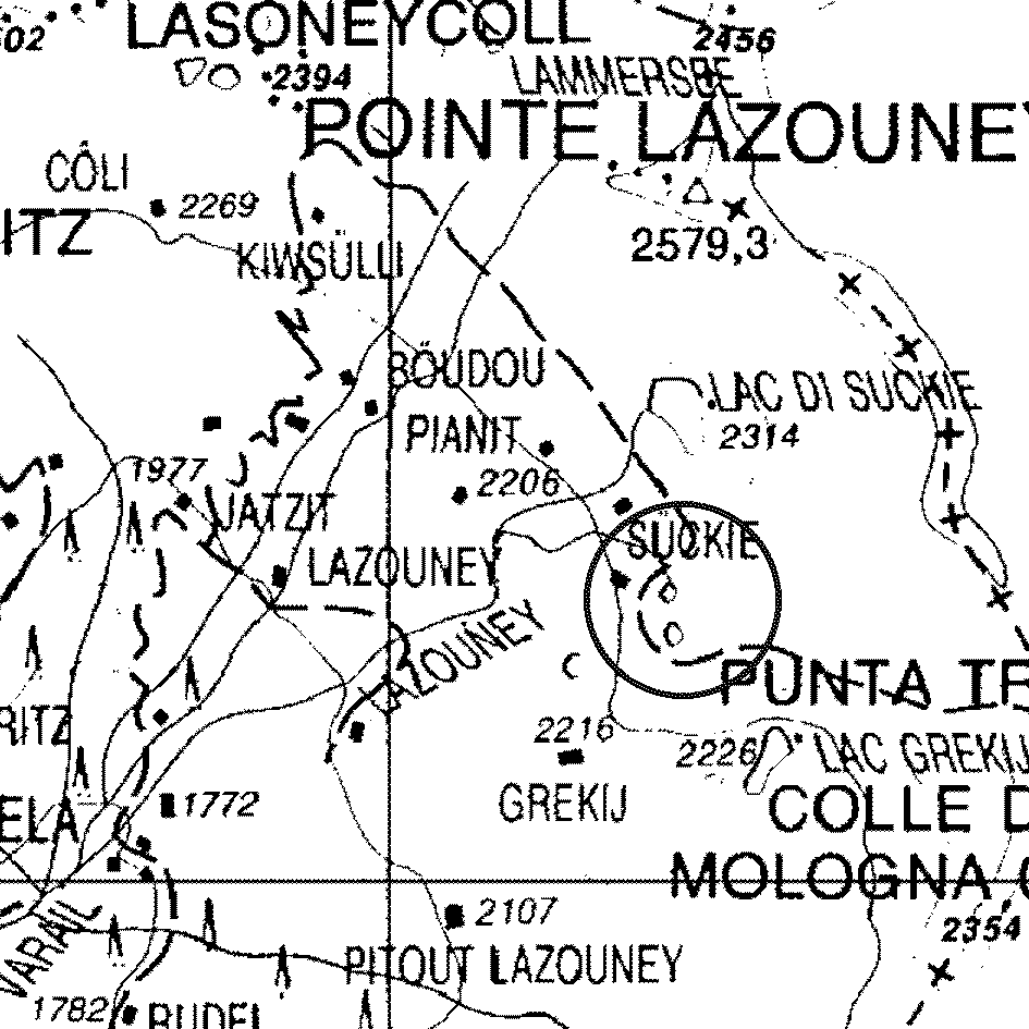 mappa lago Zuckie II - Gaby