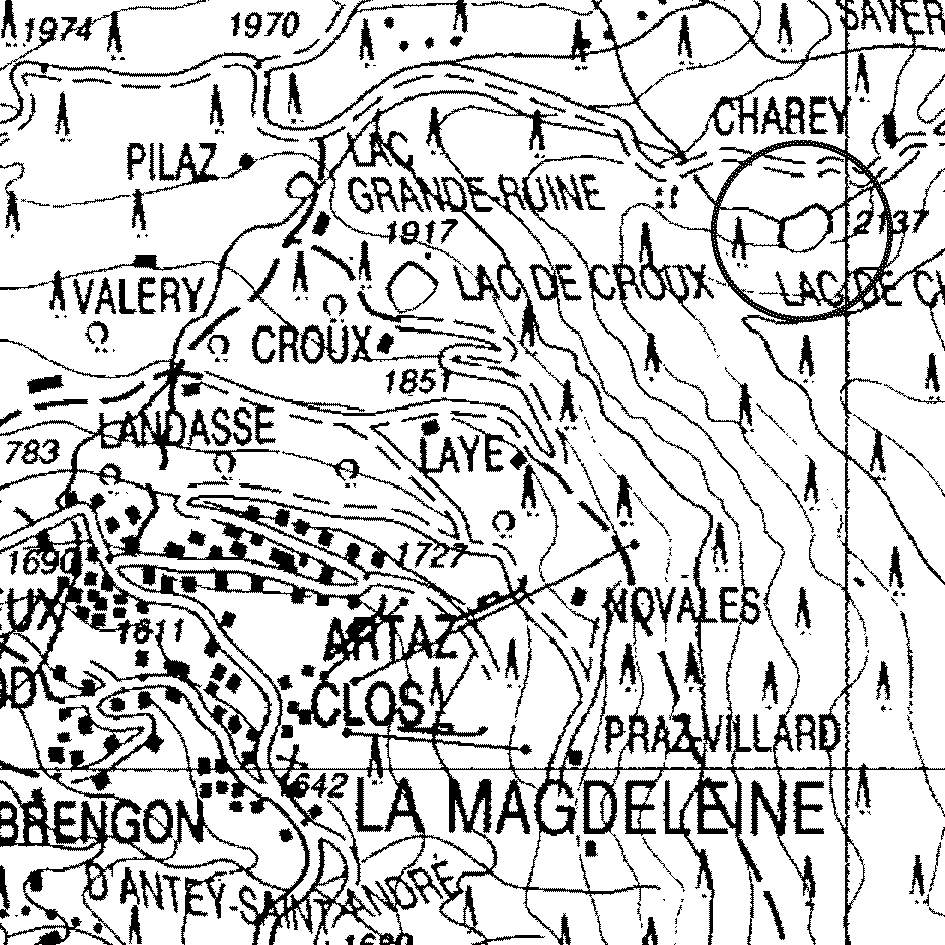 mappa lago Charey - La Magdeleine
