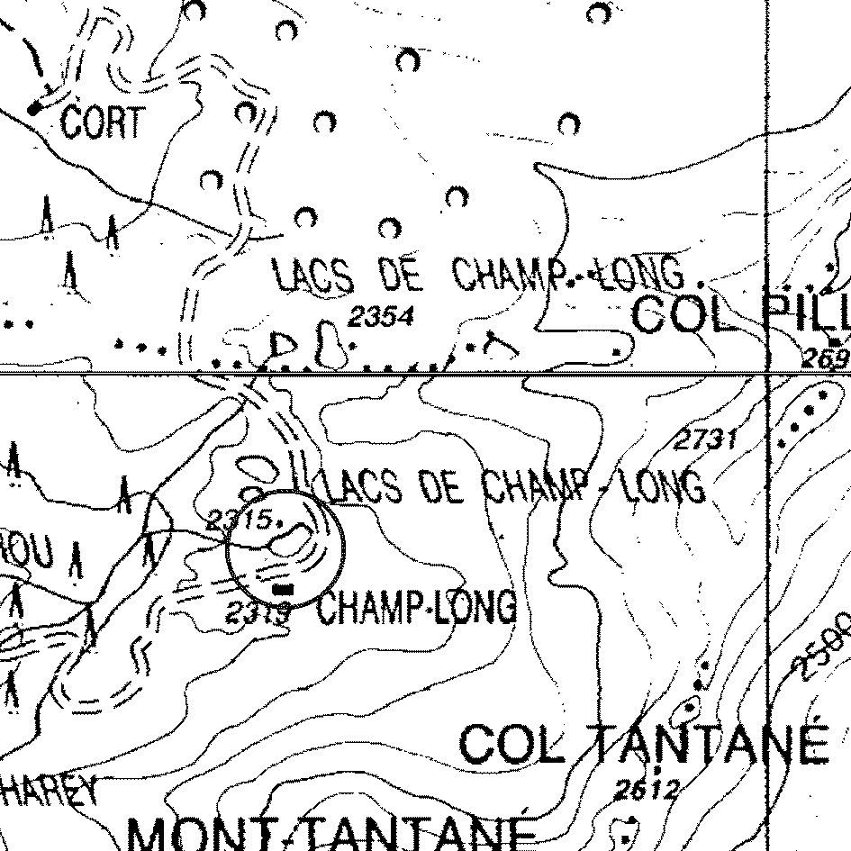 mappa lago Champ Long I - La Magdeleine