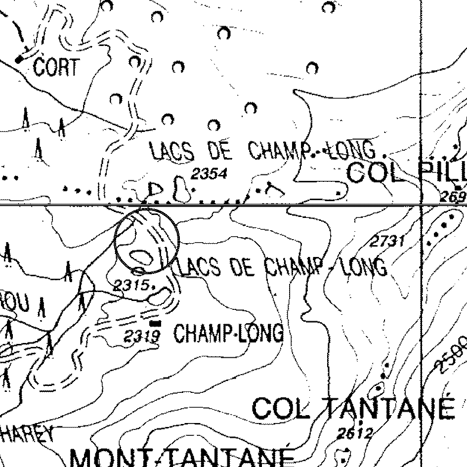 mappa lago Champ Long II - La Magdeleine