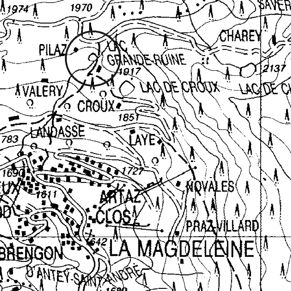 mappa lago Borget - La Magdeleine