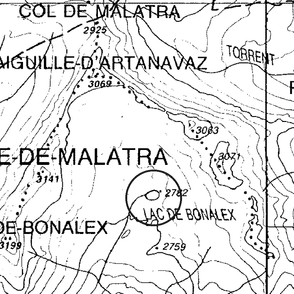 mappa lago Bonalé - La Salle