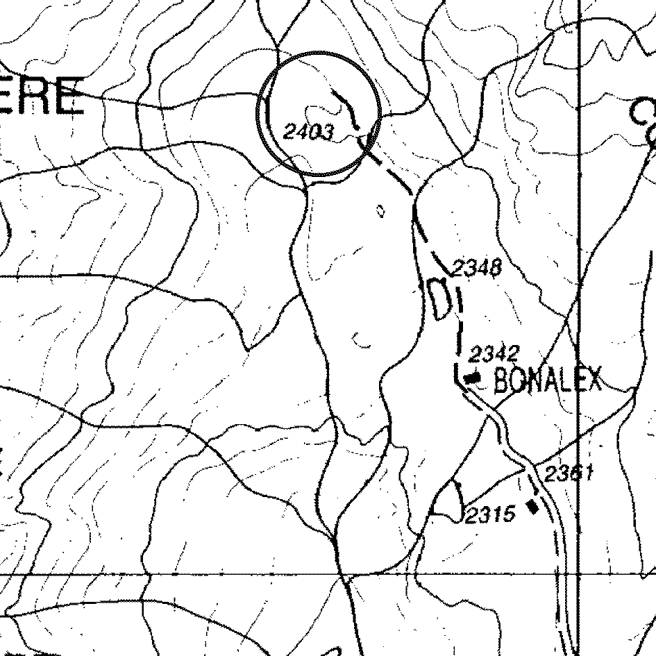 mappa lago Bonalé inferiore - La Salle