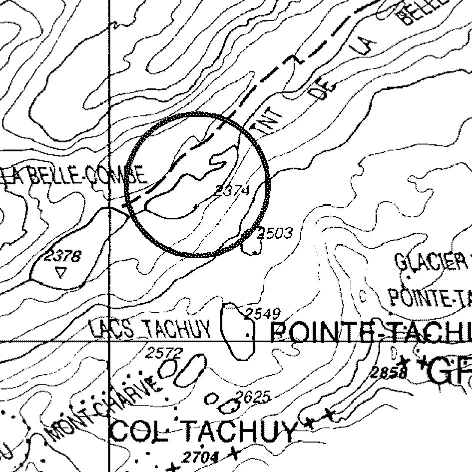 mappa lago Belle Combe inferiore (I) - La Thuile