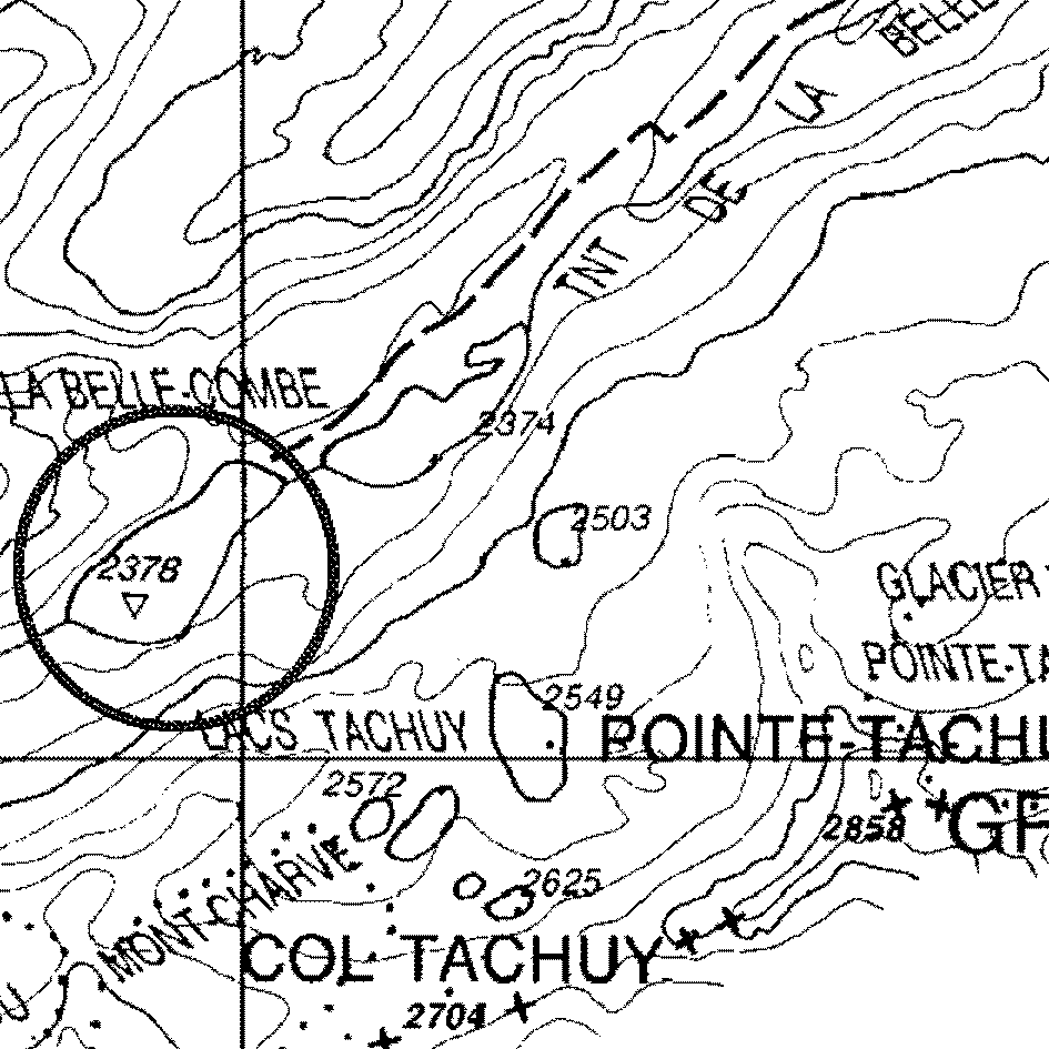 mappa lago Belle Combe superiore (II) - La Thuile
