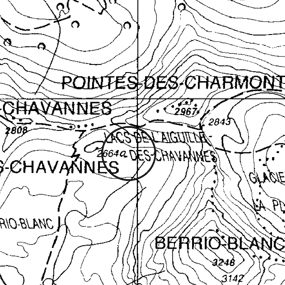 mappa lago Aiguille des Chavannes superiore - La Thuile