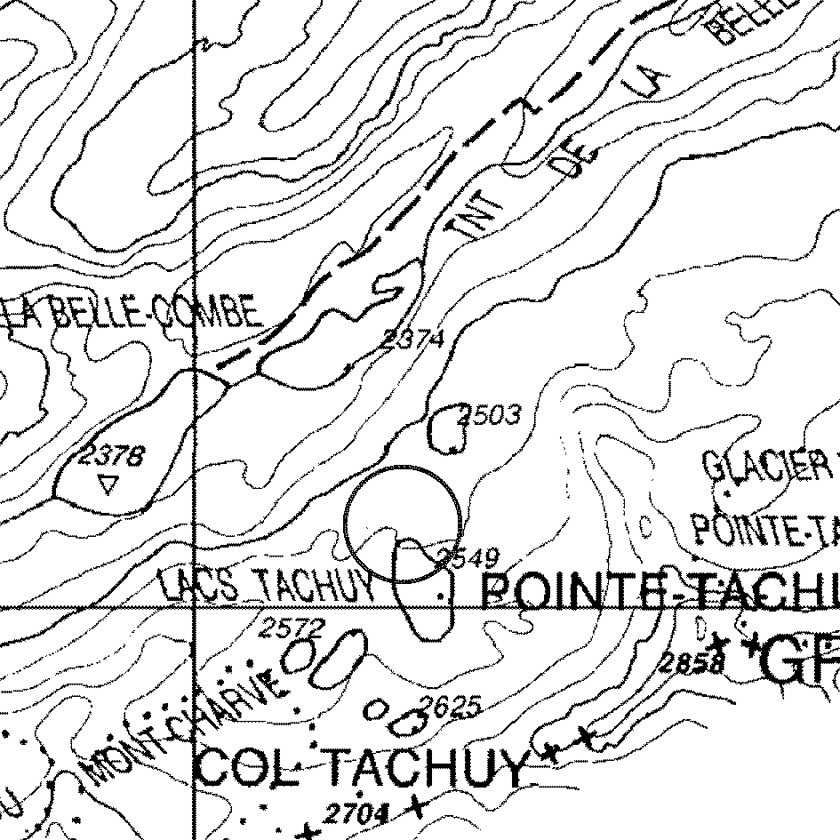 mappa lago Col Tachuy I contiguo - La Thuile