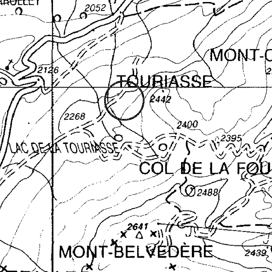 mappa lago Touriasse inferiore - La Thuile