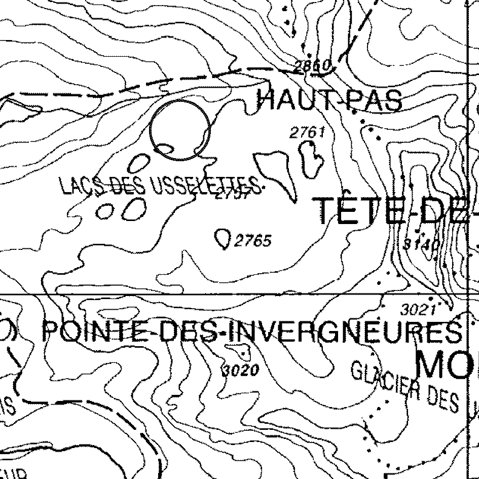mappa lago Usselettes XII - La Thuile