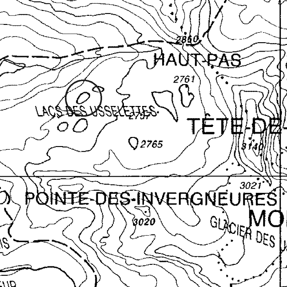 mappa lago Usselettes XIII - La Thuile