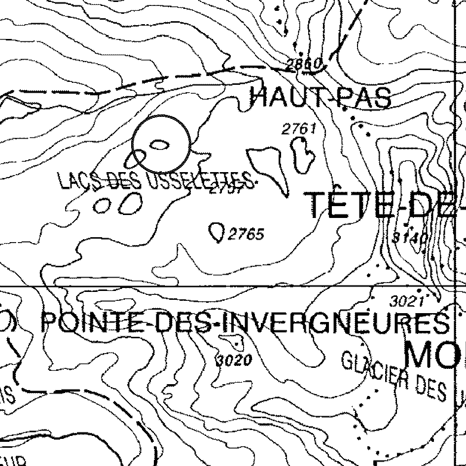 mappa lago Usselettes XIV - La Thuile