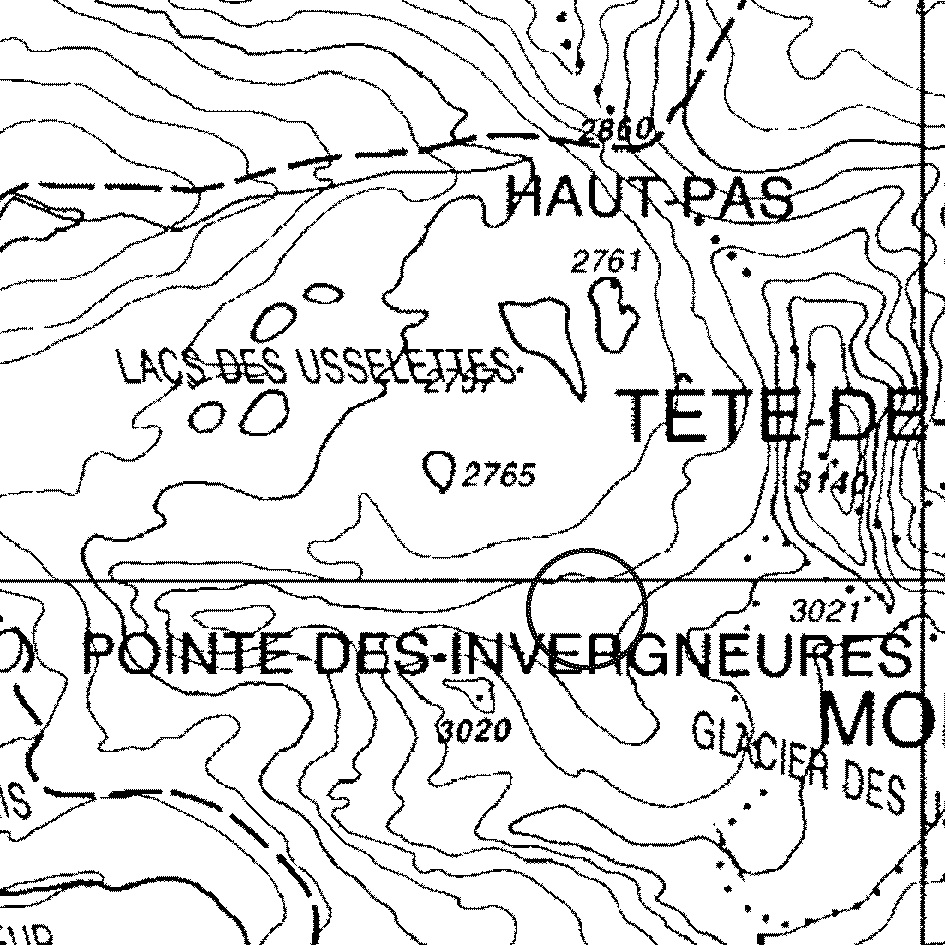 mappa lago Usselettes XV - La Thuile