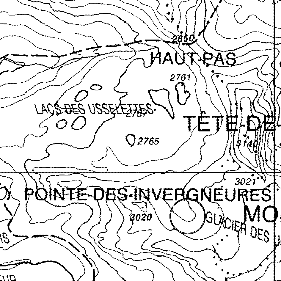mappa lago Usselettes XVI - La Thuile