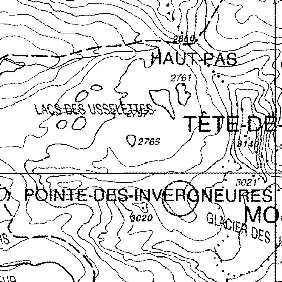 mappa lago Usselettes XVII - La Thuile