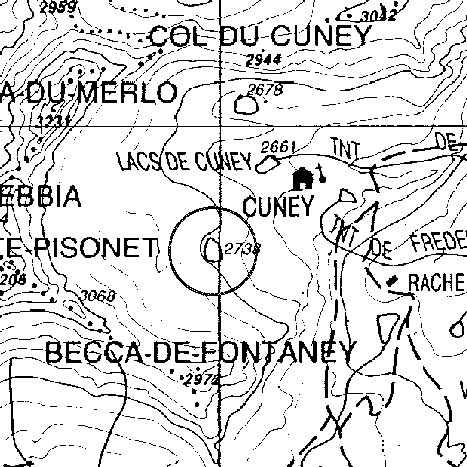 mappa lago Cuney superiore I - Nus