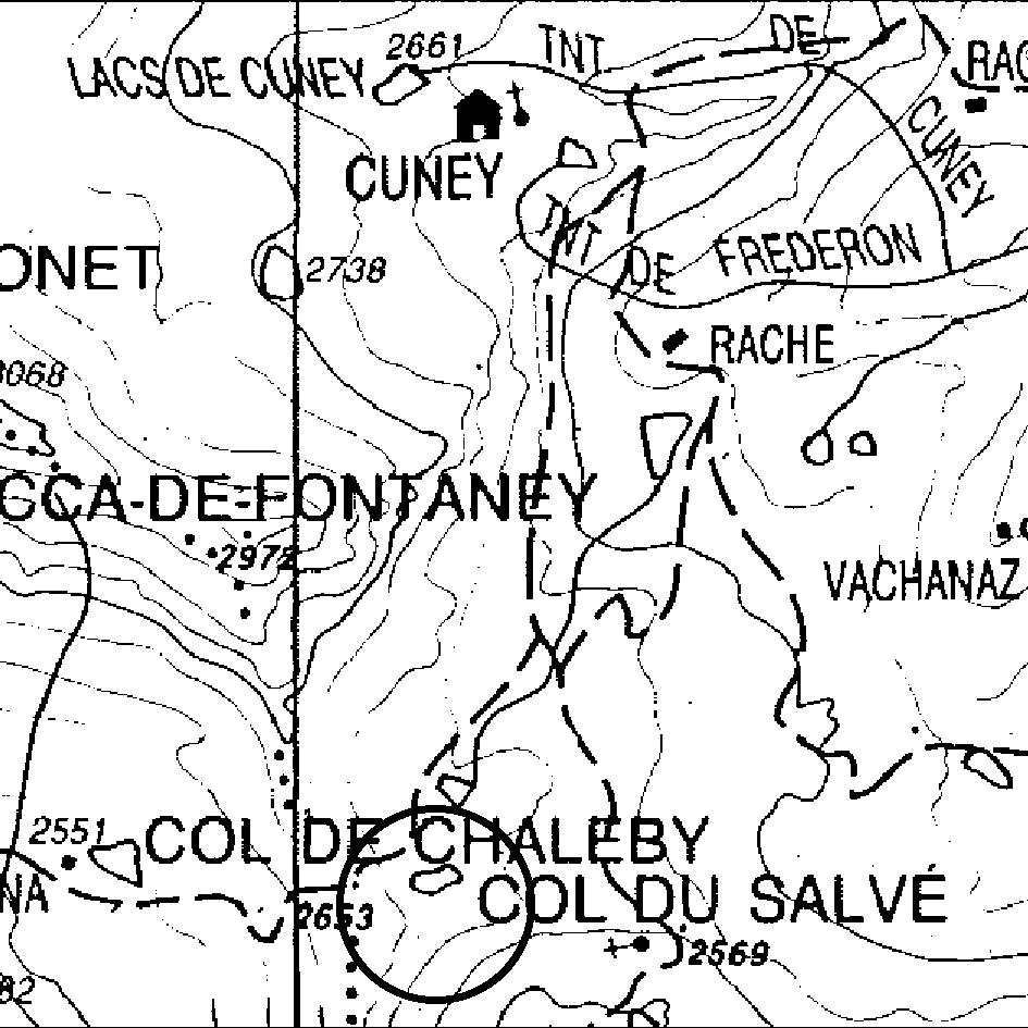 mappa lago Chaleby Sud - Nus