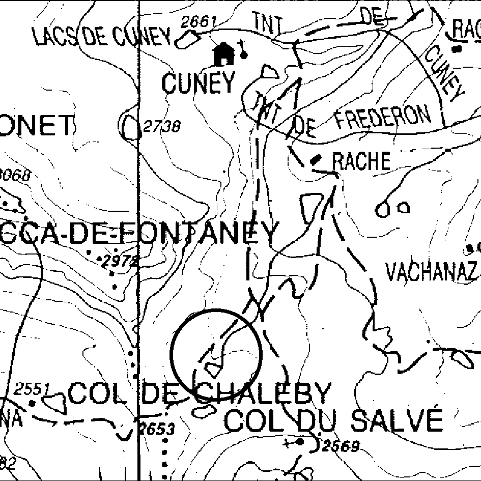mappa lago Chaleby Nord - Nus