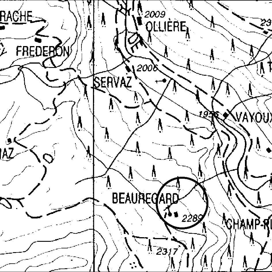 mappa lago Alpe Beauregard - Nus