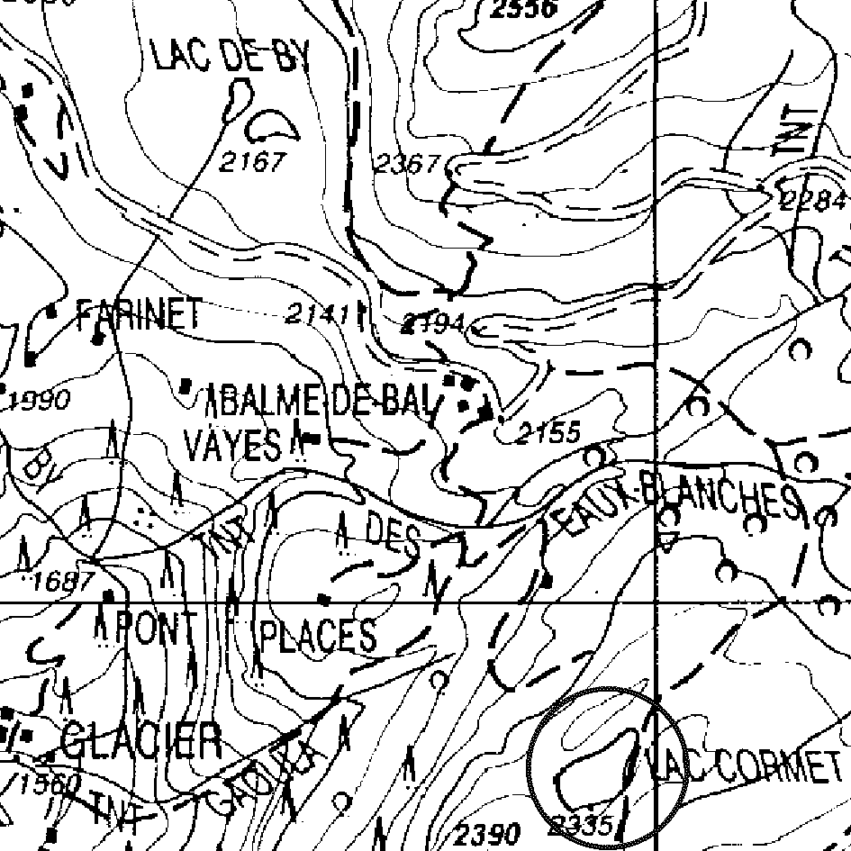 mappa lago Cormet - Ollomont