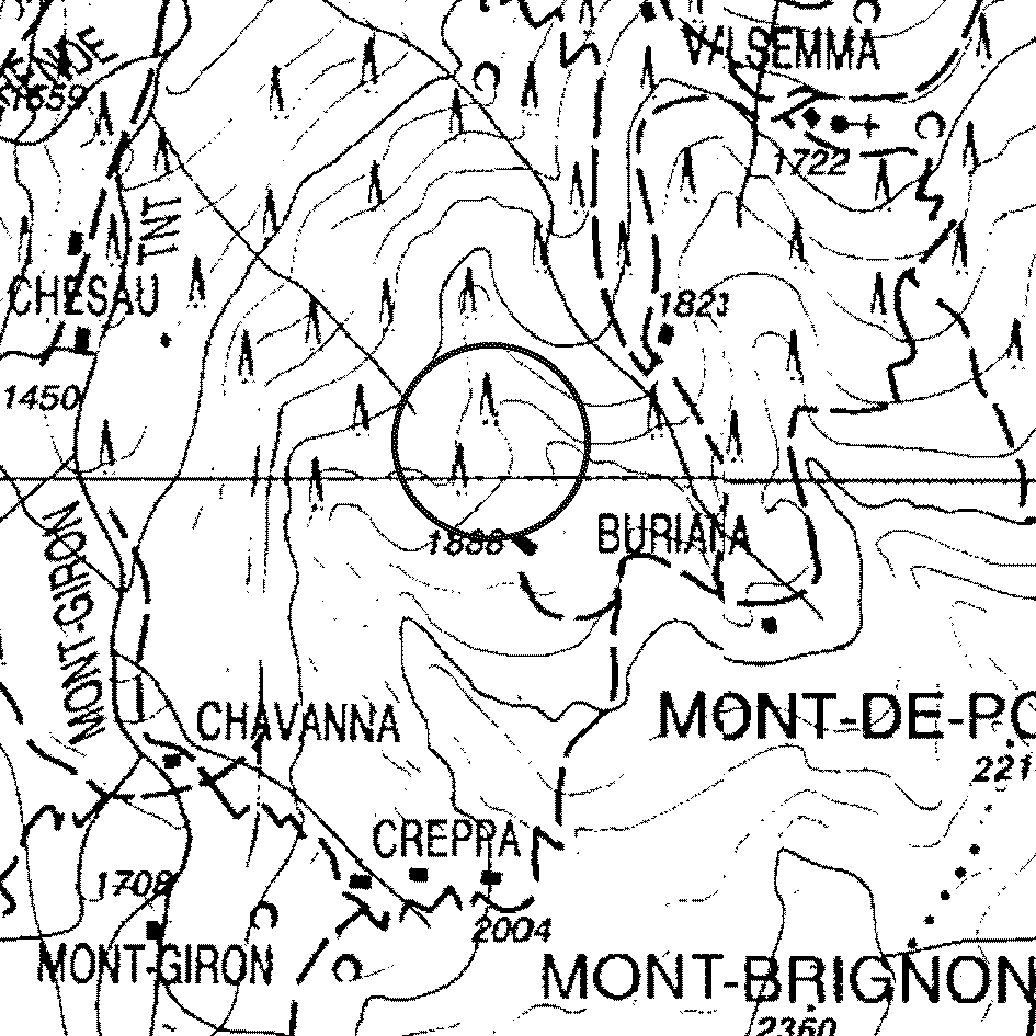 mappa lago Burianetta - Pontboset